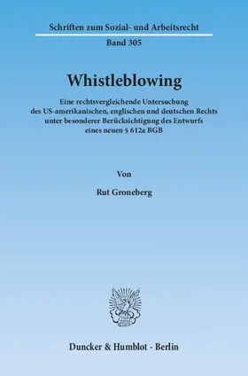 Groneberg |  Whistleblowing | Buch |  Sack Fachmedien