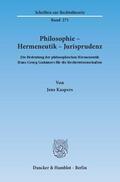 Kaspers |  Philosophie - Hermeneutik - Jurisprudenz | Buch |  Sack Fachmedien