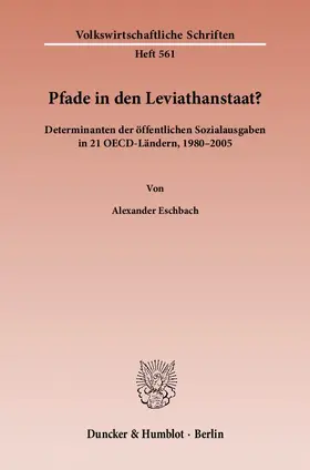 Eschbach |  Pfade in den Leviathanstaat? | Buch |  Sack Fachmedien