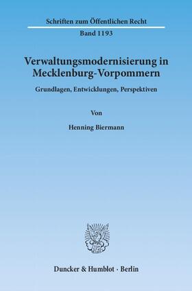 Biermann | Verwaltungsmodernisierung in Mecklenburg-Vorpommern | Buch | 978-3-428-13562-2 | sack.de