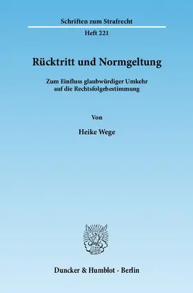 Wege |  Rücktritt und Normgeltung | Buch |  Sack Fachmedien
