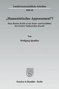 Spindler |  "Humanistisches Appeasement"? | Buch |  Sack Fachmedien