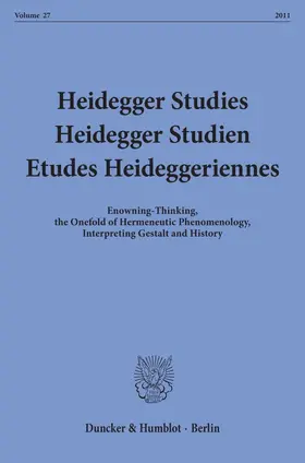 Emad / Herrmann / Coriando |  Heidegger Studies - Heidegger Studien - Etudes Heideggeriennes. | Buch |  Sack Fachmedien