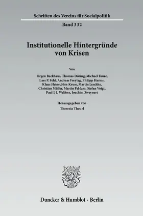 Theurl |  Institutionelle Hintergründe von Krisen | Buch |  Sack Fachmedien