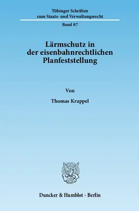 Krappel |  Lärmschutz in der eisenbahnrechtlichen Planfeststellung | Buch |  Sack Fachmedien