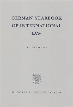 Giegerich / Proelß |  German Yearbook of International Law / Jahrbuch für Internationales Recht | Buch |  Sack Fachmedien