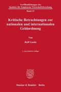 Gocht |  Kritische Betrachtungen zur nationalen und internationalen Geldordnung. | Buch |  Sack Fachmedien