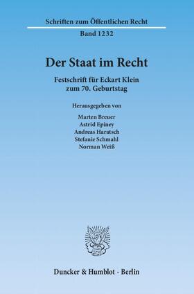 Breuer / Epiney / Haratsch | Der Staat im Recht | Buch | 978-3-428-13738-1 | sack.de