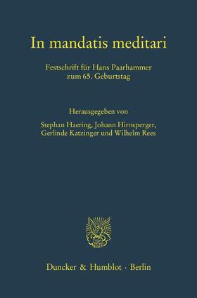 Haering / Rees / Hirnsperger |  In mandatis meditari | Buch |  Sack Fachmedien