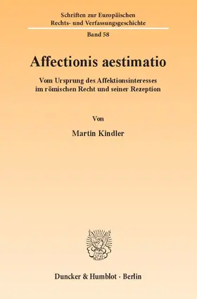 Kindler |  Affectionis aestimatio | Buch |  Sack Fachmedien