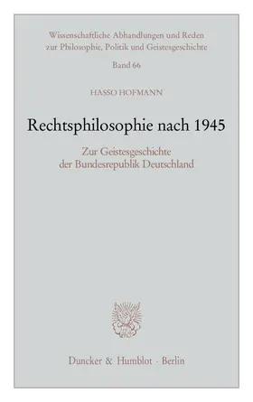 Hofmann |  Rechtsphilosophie nach 1945 | Buch |  Sack Fachmedien
