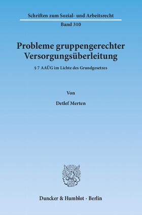 Merten | Probleme gruppengerechter Versorgungsüberleitung | Buch | 978-3-428-13843-2 | sack.de