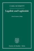 Schmitt |  Legalität und Legitimität | Buch |  Sack Fachmedien