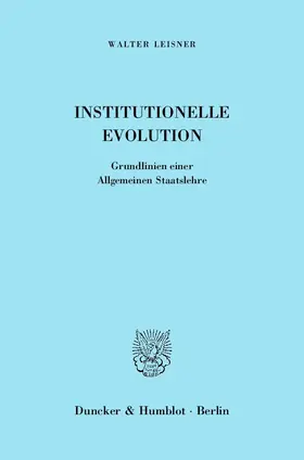 Leisner |  Institutionelle Evolution | Buch |  Sack Fachmedien