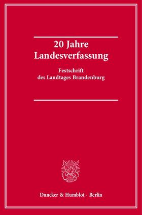 Fritsch | 20 Jahre Landesverfassung | Buch | 978-3-428-13920-0 | sack.de
