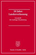 Fritsch |  20 Jahre Landesverfassung | Buch |  Sack Fachmedien