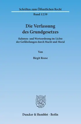 Reese |  Die Verfassung des Grundgesetzes | Buch |  Sack Fachmedien