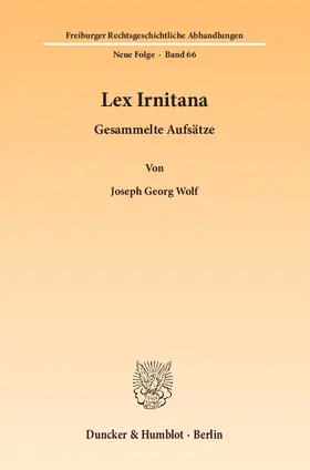 Wolf |  Lex Irnitana | Buch |  Sack Fachmedien