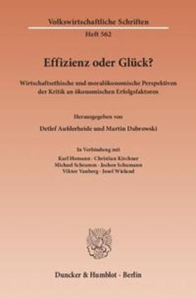 Aufderheide / Dabrowski |  Effizienz oder Glück? | Buch |  Sack Fachmedien