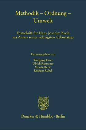 Ewer / Ramsauer / Reese |  Methodik - Ordnung - Umwelt | Buch |  Sack Fachmedien