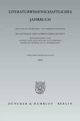 Kapp / Müller / Ridder |  Literaturwissenschaftliches Jahrbuch | Buch |  Sack Fachmedien