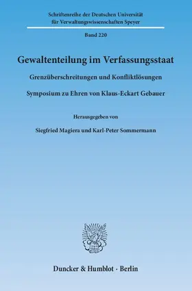 Magiera / Sommermann |  Gewaltenteilung im Verfassungsstaat | Buch |  Sack Fachmedien