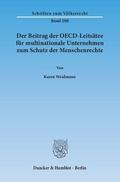 Weidmann |  Der Beitrag der OECD-Leitsätze für multinationale Unternehmen zum Schutz der Menschenrechte | Buch |  Sack Fachmedien