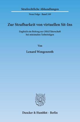 Wengenroth | Zur Strafbarkeit von virtuellen Sit-Ins | Buch | 978-3-428-14302-3 | sack.de