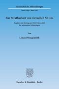 Wengenroth |  Zur Strafbarkeit von virtuellen Sit-Ins | Buch |  Sack Fachmedien