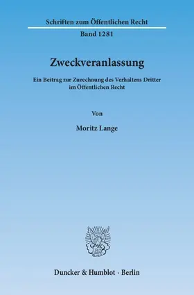 Lange |  Zweckveranlassung | Buch |  Sack Fachmedien