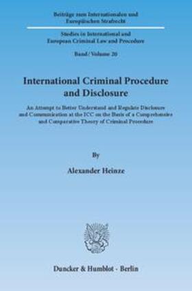 Heinze | Heinze, A: International Criminal Procedure and Disclosure | Buch | 978-3-428-14343-6 | sack.de