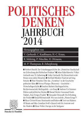 Gerhardt / Kauffmann / Kraus |  Politisches Denken. Jahrbuch 2014 | Buch |  Sack Fachmedien