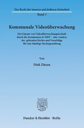 Zitzen |  Kommunale Videoüberwachung | Buch |  Sack Fachmedien
