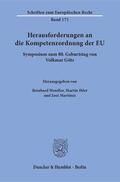 Hendler / Ibler / Martínez |  Herausforderungen an die Kompetenzordnung der EU | Buch |  Sack Fachmedien