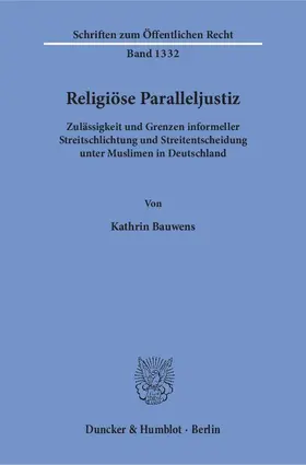 Bauwens |  Religiöse Paralleljustiz | Buch |  Sack Fachmedien