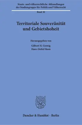 Gornig / Horn |  Territoriale Souveränität und Gebietshoheit | Buch |  Sack Fachmedien