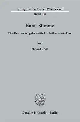 Oki |  Kants Stimme. | Buch |  Sack Fachmedien