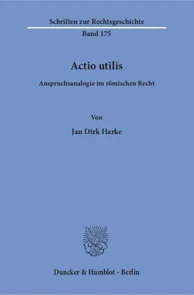 Harke |  Actio utilis | Buch |  Sack Fachmedien