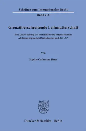 Sitter |  Grenzüberschreitende Leihmutterschaft | Buch |  Sack Fachmedien