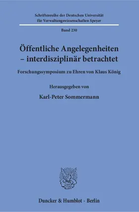 Sommermann |  Öffentliche Angelegenheiten – interdisziplinär betrachtet | Buch |  Sack Fachmedien