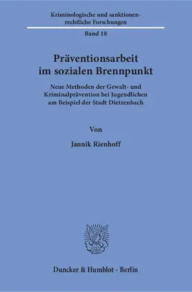 Rienhoff |  Präventionsarbeit im sozialen Brennpunkt | Buch |  Sack Fachmedien
