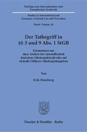 Duesberg |  Der Tatbegriff in §§ 3 und 9 Abs. 1 StGB. | Buch |  Sack Fachmedien