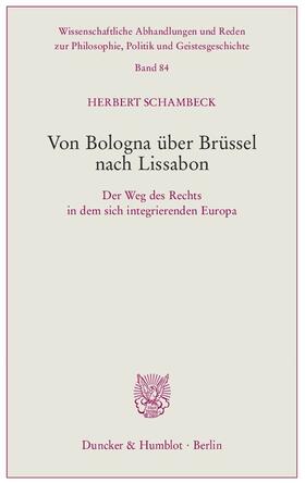 Schambeck | Von Bologna über Brüssel nach Lissabon | Buch | 978-3-428-14979-7 | sack.de