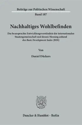 Dückers | Nachhaltiges Wohlbefinden. | Buch | 978-3-428-15029-8 | www.sack.de