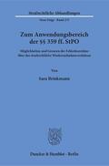 Brinkmann |  Zum Anwendungsbereich der §§ 359 ff. StPO | Buch |  Sack Fachmedien