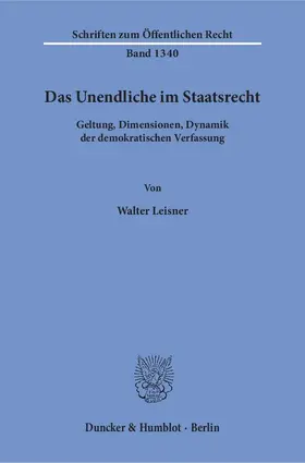 Leisner |  Das Unendliche im Staatsrecht | Buch |  Sack Fachmedien