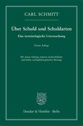 Schmitt |  Über Schuld und Schuldarten | Buch |  Sack Fachmedien