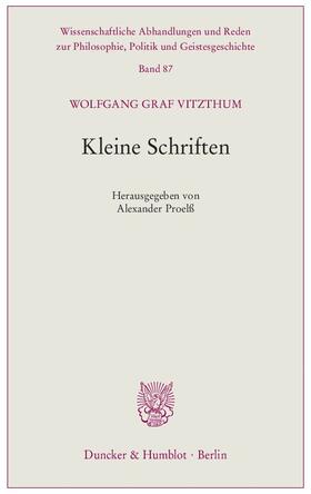 Vitzthum / Proelß | Kleine Schriften | Buch | 978-3-428-15204-9 | sack.de