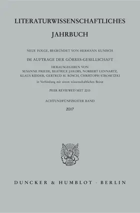 Friede / Jakobs / Lennartz |  Literaturwissenschaftliches Jahrbuch | Buch |  Sack Fachmedien