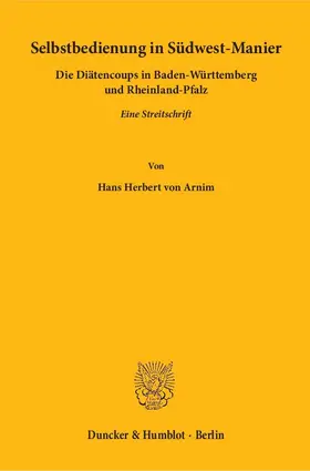 Arnim | Selbstbedienung in Südwest-Manier | Buch | 978-3-428-15318-3 | www.sack.de